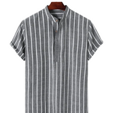 Elegante Korte Mouwen Shirt met Strepen