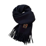 Herensjaal Marais van kasjmier en merino – Zwart
