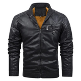 Retro Fleece Gevoerde Leren Jas