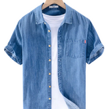 Korte mouwen spijkerblouse