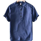 Korte mouwen shirt van katoen en linnen