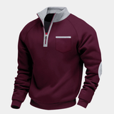 Fleece herenpullover met halve rits