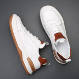 Leren schoenen met hoge zool