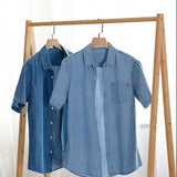 Korte mouwen spijkerblouse