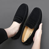 Suède herenloafers in bootschoenstijl