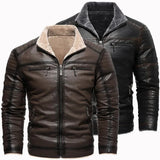 Retro Fleece Leren Voering Jas