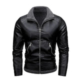 Elegante Leren Jas met Fleece
