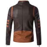 Elegante Gestreepte Leren Jas
