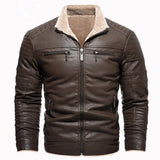 Retro Fleece Leren Voering Jas