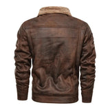 Elegante Warme Leren Jas met Fleece