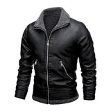 Elegante Leren Jas met Fleece