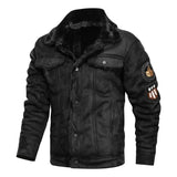 Elegante Warme Leren Jas met Fleece