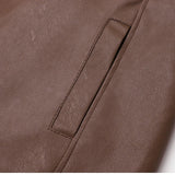 Vintage Fleece Leren Voering Jas