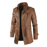Elegante Lange Leren Motorjas