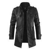Elegante Lange Leren Motorjas