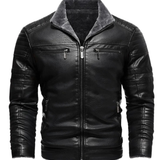Retro Fleece Leren Voering Jas